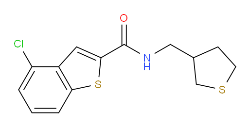 4-chloro-N-((tetrahydrothiophen-3-yl)methyl)benzo[b]thiophene-2-carboxamide