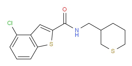 4-chloro-N-((tetrahydro-2H-thiopyran-3-yl)methyl)benzo[b]thiophene-2-carboxamide