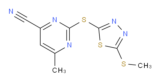 6-methyl-2-((5-(methylthio)-1,3,4-thiadiazol-2-yl)thio)pyrimidine-4-carbonitrile