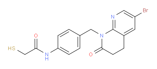 N-(4-((6-bromo-2-oxo-3,4-dihydro-1,8-naphthyridin-1(2H)-yl)methyl)phenyl)-2-mercaptoacetamide