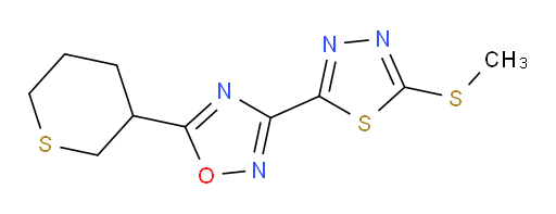 3-(5-(methylthio)-1,3,4-thiadiazol-2-yl)-5-(tetrahydro-2H-thiopyran-3-yl)-1,2,4-oxadiazole