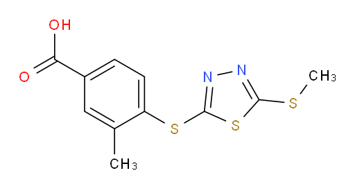 3-methyl-4-((5-(methylthio)-1,3,4-thiadiazol-2-yl)thio)benzoic acid
