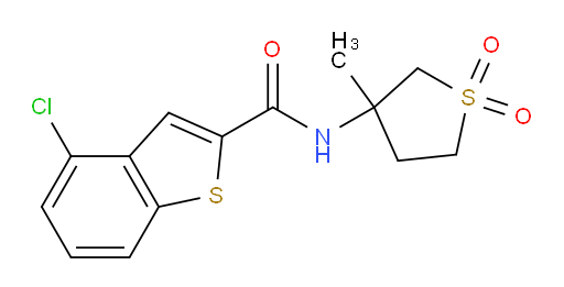 4-chloro-N-(3-methyl-1,1-dioxidotetrahydrothiophen-3-yl)benzo[b]thiophene-2-carboxamide