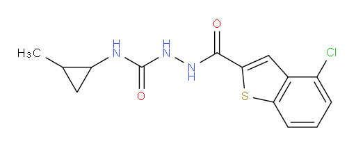 2-(4-chlorobenzo[b]thiophene-2-carbonyl)-N-(2-methylcyclopropyl)hydrazinecarboxamide