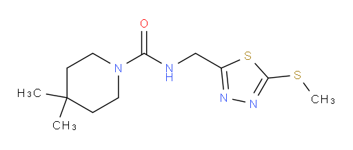 4,4-dimethyl-N-((5-(methylthio)-1,3,4-thiadiazol-2-yl)methyl)piperidine-1-carboxamide