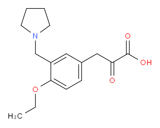 3-(4-ethoxy-3-(pyrrolidin-1-ylmethyl)phenyl)-2-oxopropanoic acid