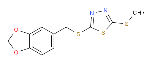 2-((benzo[d][1,3]dioxol-5-ylmethyl)thio)-5-(methylthio)-1,3,4-thiadiazole