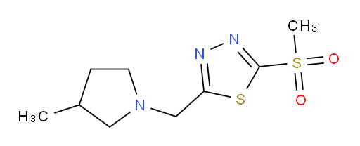 2-((3-methylpyrrolidin-1-yl)methyl)-5-(methylsulfonyl)-1,3,4-thiadiazole