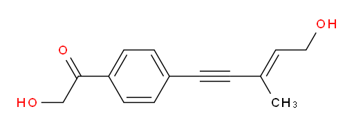 (E)-2-hydroxy-1-(4-(5-hydroxy-3-methylpent-3-en-1-yn-1-yl)phenyl)ethanone