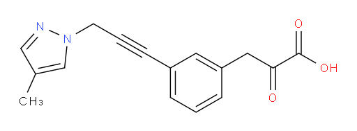3-(3-(3-(4-methyl-1H-pyrazol-1-yl)prop-1-yn-1-yl)phenyl)-2-oxopropanoic acid