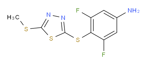 3,5-difluoro-4-((5-(methylthio)-1,3,4-thiadiazol-2-yl)thio)aniline