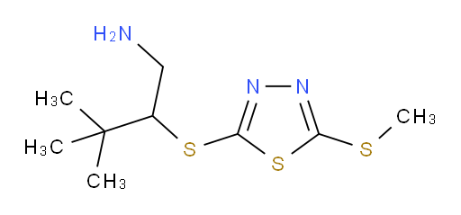 3,3-dimethyl-2-((5-(methylthio)-1,3,4-thiadiazol-2-yl)thio)butan-1-amine
