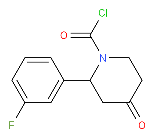 2-(3-fluorophenyl)-4-oxopiperidine-1-carbonyl chloride