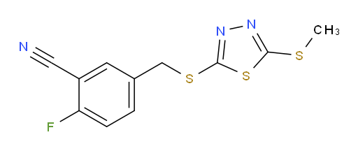 2-fluoro-5-(((5-(methylthio)-1,3,4-thiadiazol-2-yl)thio)methyl)benzonitrile