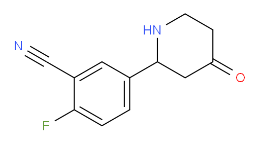 2-fluoro-5-(4-oxopiperidin-2-yl)benzonitrile