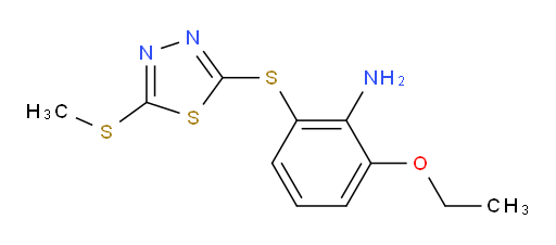 2-ethoxy-6-((5-(methylthio)-1,3,4-thiadiazol-2-yl)thio)aniline