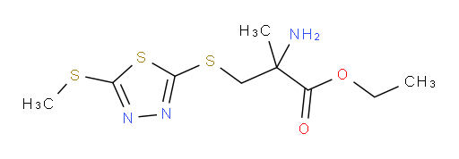 ethyl 2-amino-2-methyl-3-((5-(methylthio)-1,3,4-thiadiazol-2-yl)thio)propanoate