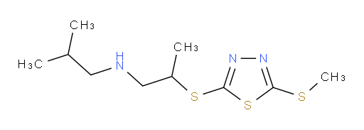 N-isobutyl-2-((5-(methylthio)-1,3,4-thiadiazol-2-yl)thio)propan-1-amine