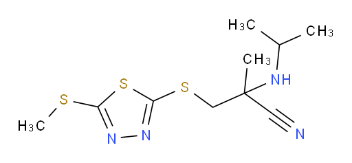 2-(isopropylamino)-2-methyl-3-((5-(methylthio)-1,3,4-thiadiazol-2-yl)thio)propanenitrile