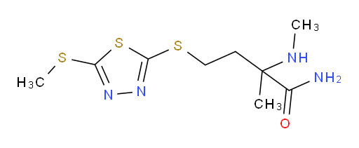 2-methyl-2-(methylamino)-4-((5-(methylthio)-1,3,4-thiadiazol-2-yl)thio)butanamide