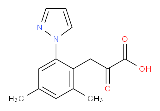 3-(2,4-dimethyl-6-(1H-pyrazol-1-yl)phenyl)-2-oxopropanoic acid