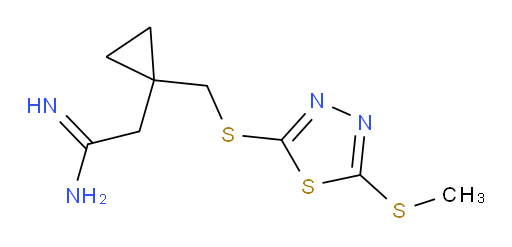 2-(1-(((5-(methylthio)-1,3,4-thiadiazol-2-yl)thio)methyl)cyclopropyl)acetimidamide