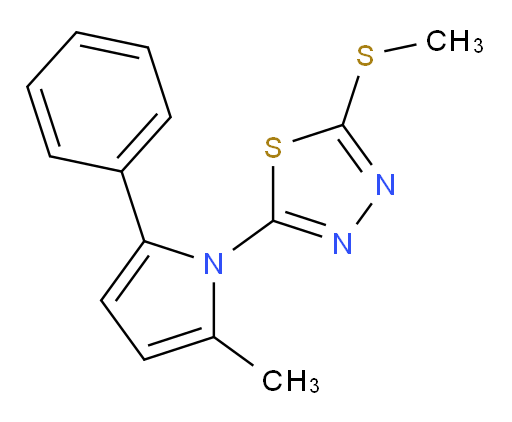 2-(2-methyl-5-phenyl-1H-pyrrol-1-yl)-5-(methylthio)-1,3,4-thiadiazole