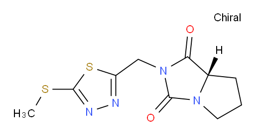 (S)-2-((5-(methylthio)-1,3,4-thiadiazol-2-yl)methyl)tetrahydro-1H-pyrrolo[1,2-c]imidazole-1,3(2H)-dione
