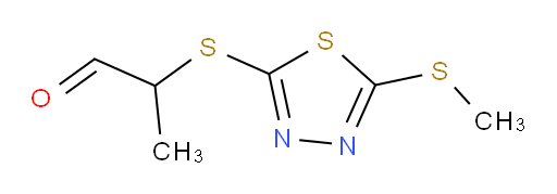 2-((5-(methylthio)-1,3,4-thiadiazol-2-yl)thio)propanal