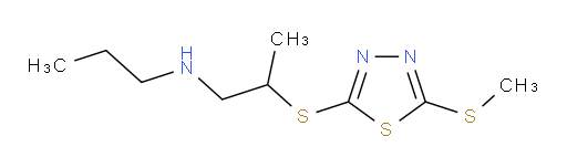 2-((5-(methylthio)-1,3,4-thiadiazol-2-yl)thio)-N-propylpropan-1-amine