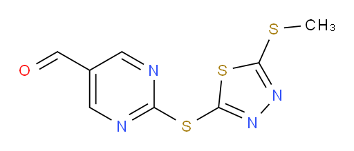 2-((5-(methylthio)-1,3,4-thiadiazol-2-yl)thio)pyrimidine-5-carbaldehyde