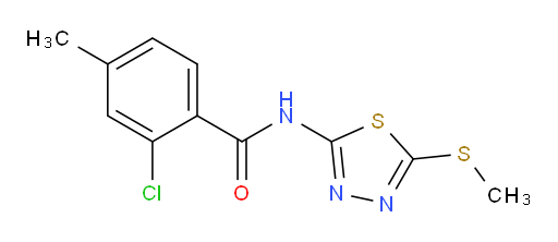 2-chloro-4-methyl-N-(5-(methylthio)-1,3,4-thiadiazol-2-yl)benzamide
