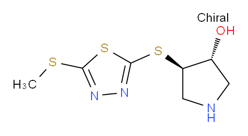 (3R,4R)-4-((5-(methylthio)-1,3,4-thiadiazol-2-yl)thio)pyrrolidin-3-ol