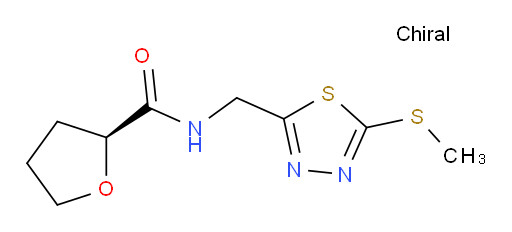 (S)-N-((5-(methylthio)-1,3,4-thiadiazol-2-yl)methyl)tetrahydrofuran-2-carboxamide