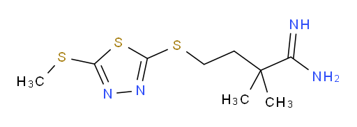 2,2-dimethyl-4-((5-(methylthio)-1,3,4-thiadiazol-2-yl)thio)butanimidamide