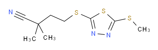2,2-dimethyl-4-((5-(methylthio)-1,3,4-thiadiazol-2-yl)thio)butanenitrile
