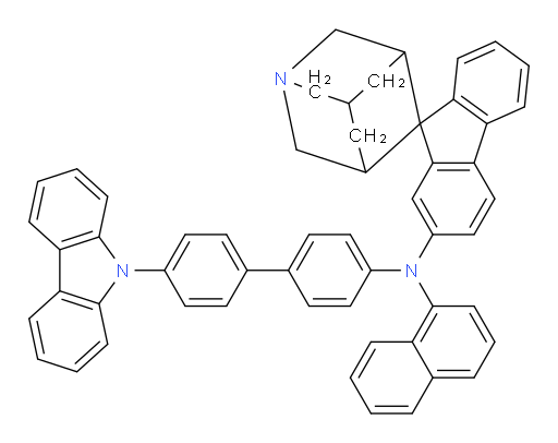 N-(4'-(9H-carbazol-9-yl)-[1,1'-biphenyl]-4-yl)-N-(naphthalen-1-yl)-1-azaspiro[adamantane-4,9'-fluoren]-2'-amine