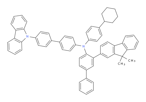 N-(4'-(9H-carbazol-9-yl)-[1,1'-biphenyl]-4-yl)-N-(4-cyclohexylphenyl)-3-(9,9-dimethyl-9H-fluoren-2-yl)-[1,1'-biphenyl]-4-amine