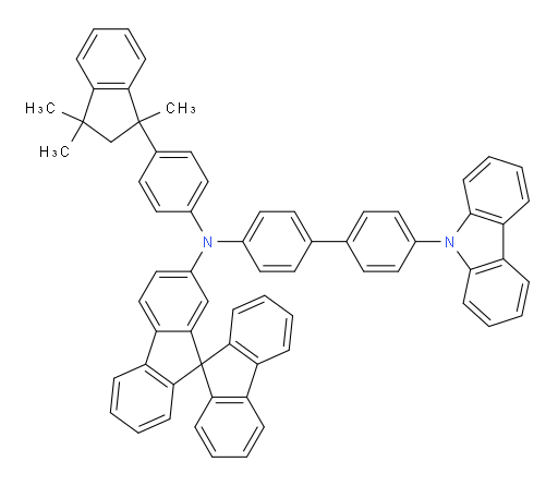 N-(4'-(9H-carbazol-9-yl)-[1,1'-biphenyl]-4-yl)-N-(4-(1,3,3-trimethyl-2,3-dihydro-1H-inden-1-yl)phenyl)-9,9'-spirobi[fluoren]-2-amine