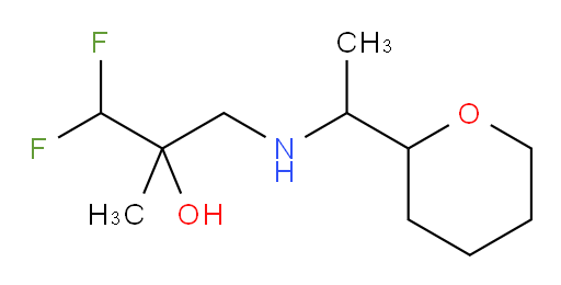 1,1-difluoro-2-methyl-3-((1-(tetrahydro-2H-pyran-2-yl)ethyl)amino)propan-2-ol