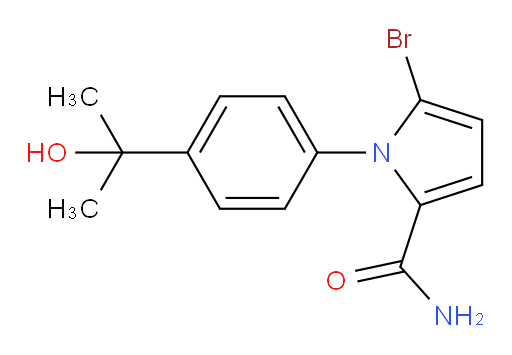 5-bromo-1-(4-(2-hydroxypropan-2-yl)phenyl)-1H-pyrrole-2-carboxamide