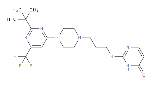 2-[[3-[4-[2-(1,1-Dimethylethyl)-6-(trifluoromethyl)-4-pyrimidinyl]-1-piperazinyl]propyl]thio]-4(3H)-pyrimidinone (ACI)