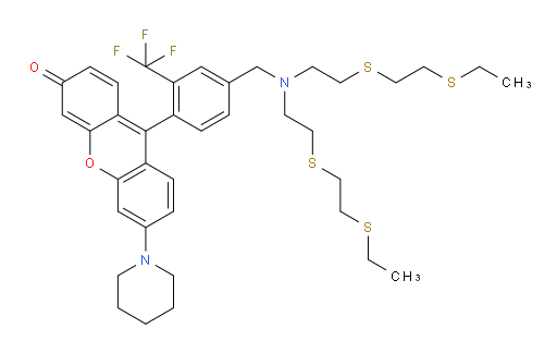 9-[4-[[Bis[2-[[2-(ethylthio)ethyl]thio]ethyl]amino]methyl]-2-(trifluoromethyl)phenyl]-6-(1-piperidinyl)-3H-xanthen-3-one (ACI)