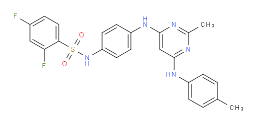 2,4-Difluoro-N-[4-[[2-methyl-6-[(4-methylphenyl)amino]-4-pyrimidinyl]amino]phenyl]benzenesulfonamide (ACI)