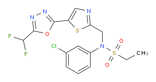 N-(3-Chlorophenyl)-N-[[5-[5-(difluoromethyl)-1,3,4-oxadiazol-2-yl]-2-thiazolyl]methyl]ethanesulfonamide (ACI)