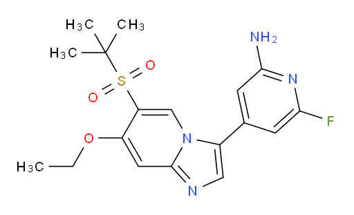 4-[6-[(1,1-Dimethylethyl)sulfonyl]-7-ethoxyimidazo[1,2-a]pyridin-3-yl]-6-fluoro-2-pyridinamine (ACI)