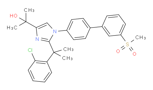 2-[1-(2-Chlorophenyl)-1-methylethyl]-α,α-dimethyl-1-[3′-(methylsulfonyl)[1,1′-biphenyl]-4-yl]-1H-imidazole-4-methanol (ACI)