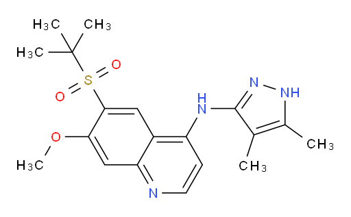 6-[(1,1-Dimethylethyl)sulfonyl]-N-(4,5-dimethyl-1H-pyrazol-3-yl)-7-methoxy-4-quinolinamine (ACI)