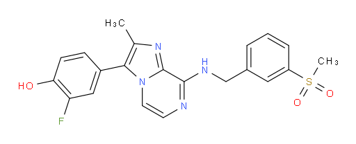 2-Fluoro-4-[2-methyl-8-[[[3-(methylsulfonyl)phenyl]methyl]amino]imidazo[1,2-a]pyrazin-3-yl]phenol (ACI)