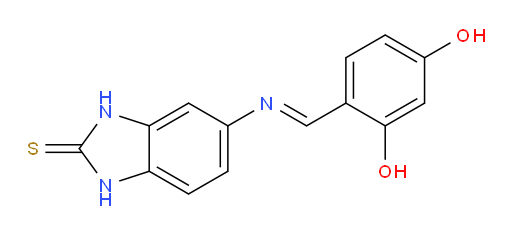 5-[[(2,4-Dihydroxyphenyl)methylene]amino]-1,3-dihydro-2H-benzimidazole-2-thione (ACI)
